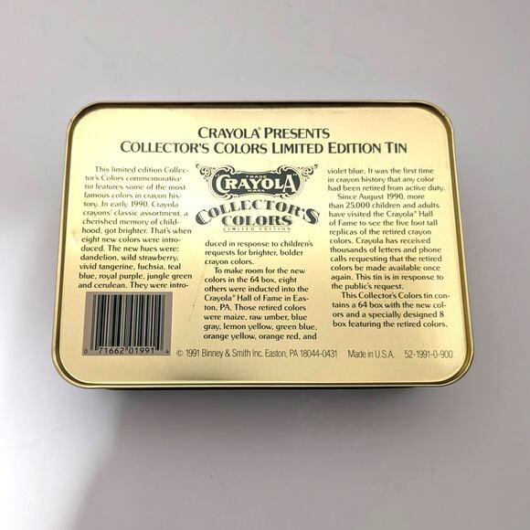 Vtg Crayola Collector's Colors Limited Edition Tin - Picture 7 of 13